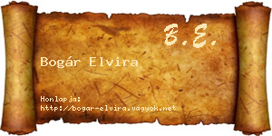 Bogár Elvira névjegykártya